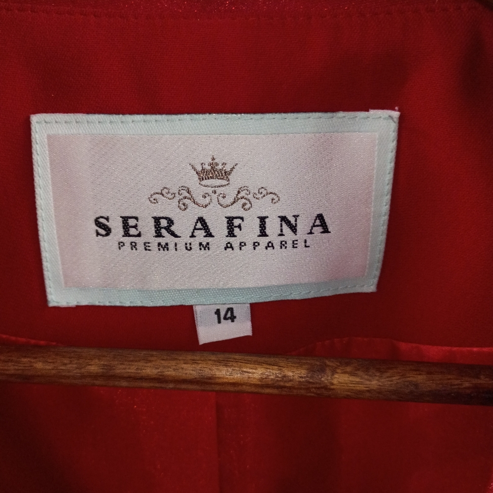 Elegant Red Double-Breasted Women's Jacket - Picture 4 of 6